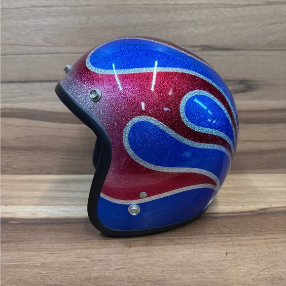 Custom paint open face metal flake helmet size M - Picture 1 of 8